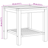 Produktbild för Kaffeebord med lagring Brun 45 x 45 x 45 cm Massivt teakträ