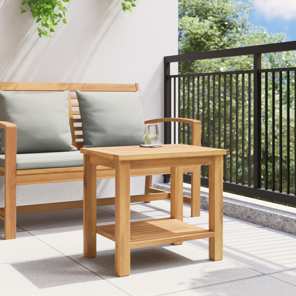 Produktbild för Kaffeebord med lagring Brun 50 x 35 x 45 cm Massivt teakträ