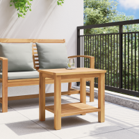 Produktbild för Kaffeebord med lagring Brun 50 x 35 x 45 cm Massivt teakträ
