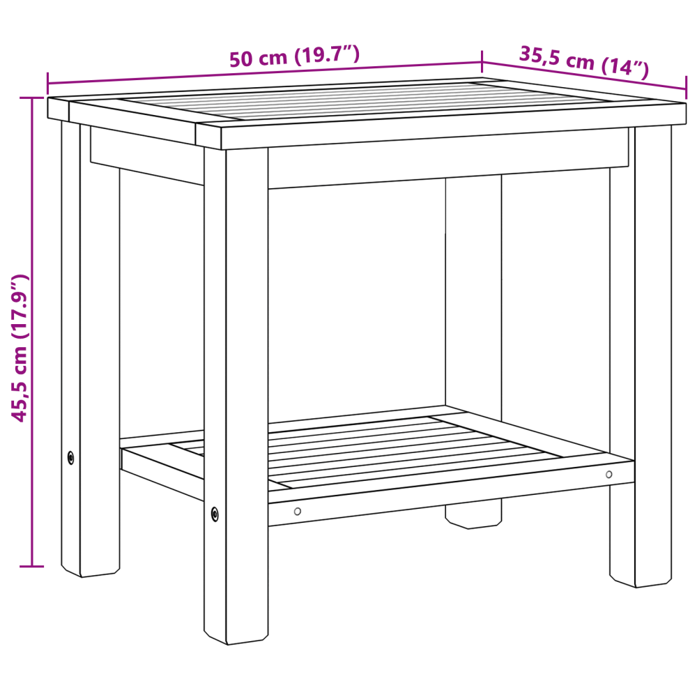 Produktbild för Kaffeebord med lagring Brun 50 x 35 x 45 cm Massivt teakträ