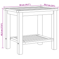 Produktbild för Kaffeebord med lagring Brun 50 x 35 x 45 cm Massivt teakträ