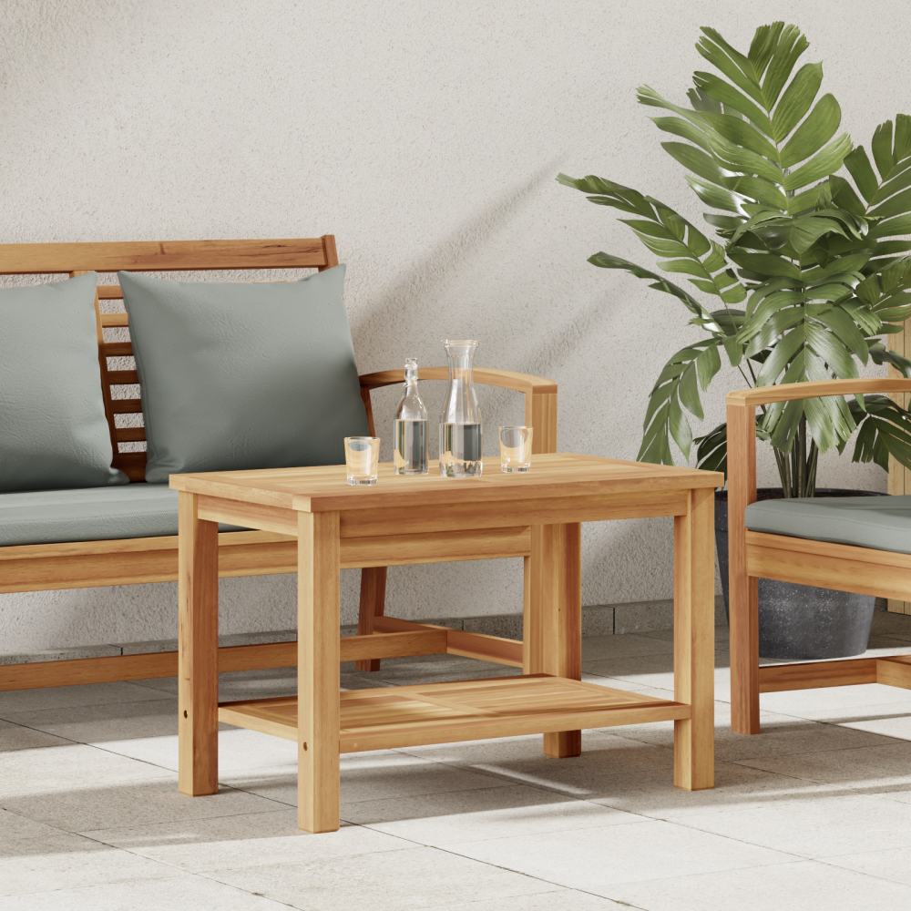 Produktbild för Kaffeebord med lagring Brun 70 x 40 x 45 cm Massivt teakträ