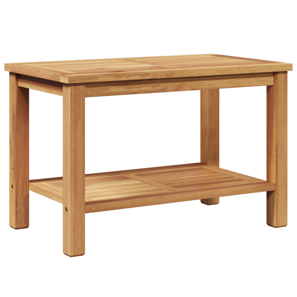 Produktbild för Kaffeebord med lagring Brun 70 x 40 x 45 cm Massivt teakträ