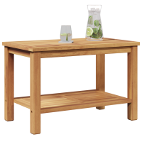 Produktbild för Kaffeebord med lagring Brun 70 x 40 x 45 cm Massivt teakträ