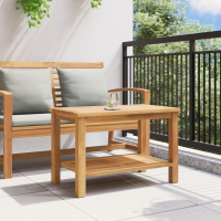 Produktbild för Kaffeebord med lagring Brun 70 x 40 x 45 cm Massivt teakträ