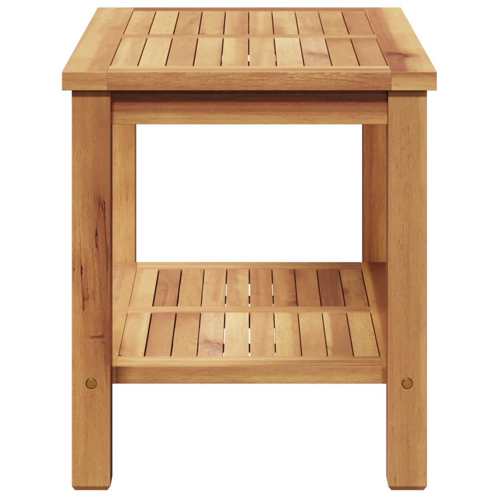 Produktbild för Kaffeebord med lagring Brun 70 x 40 x 45 cm Massivt teakträ