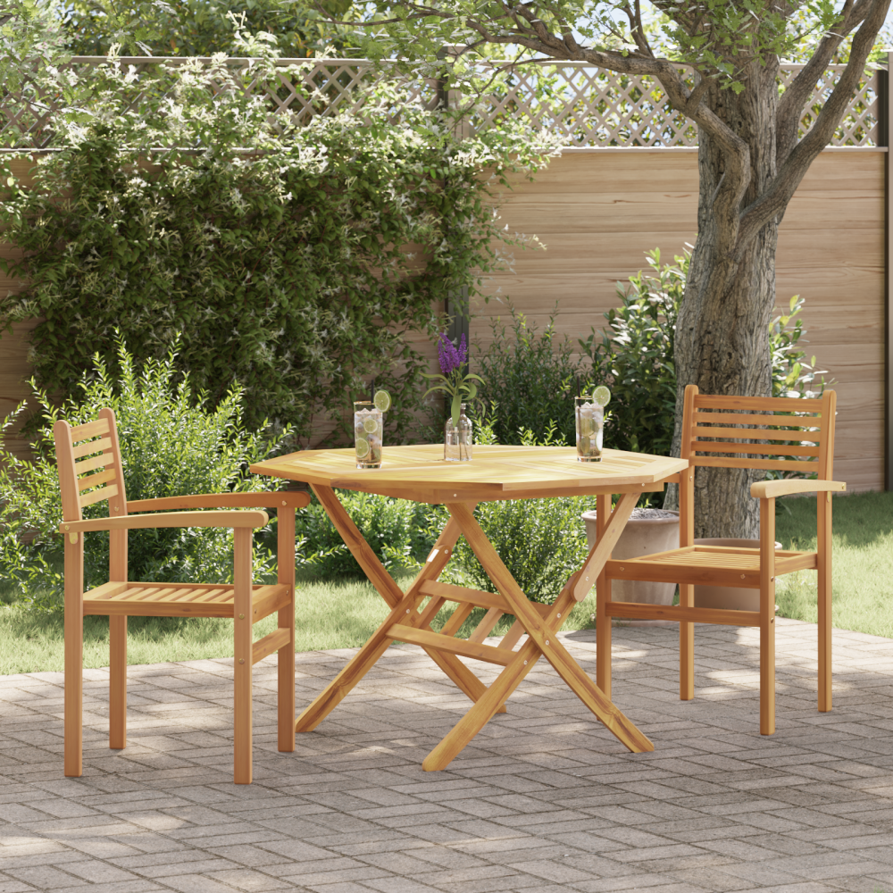 Produktbild för Stol 2 pcs Brun 56 x 55 x 90.5 cm Massivt teakträ