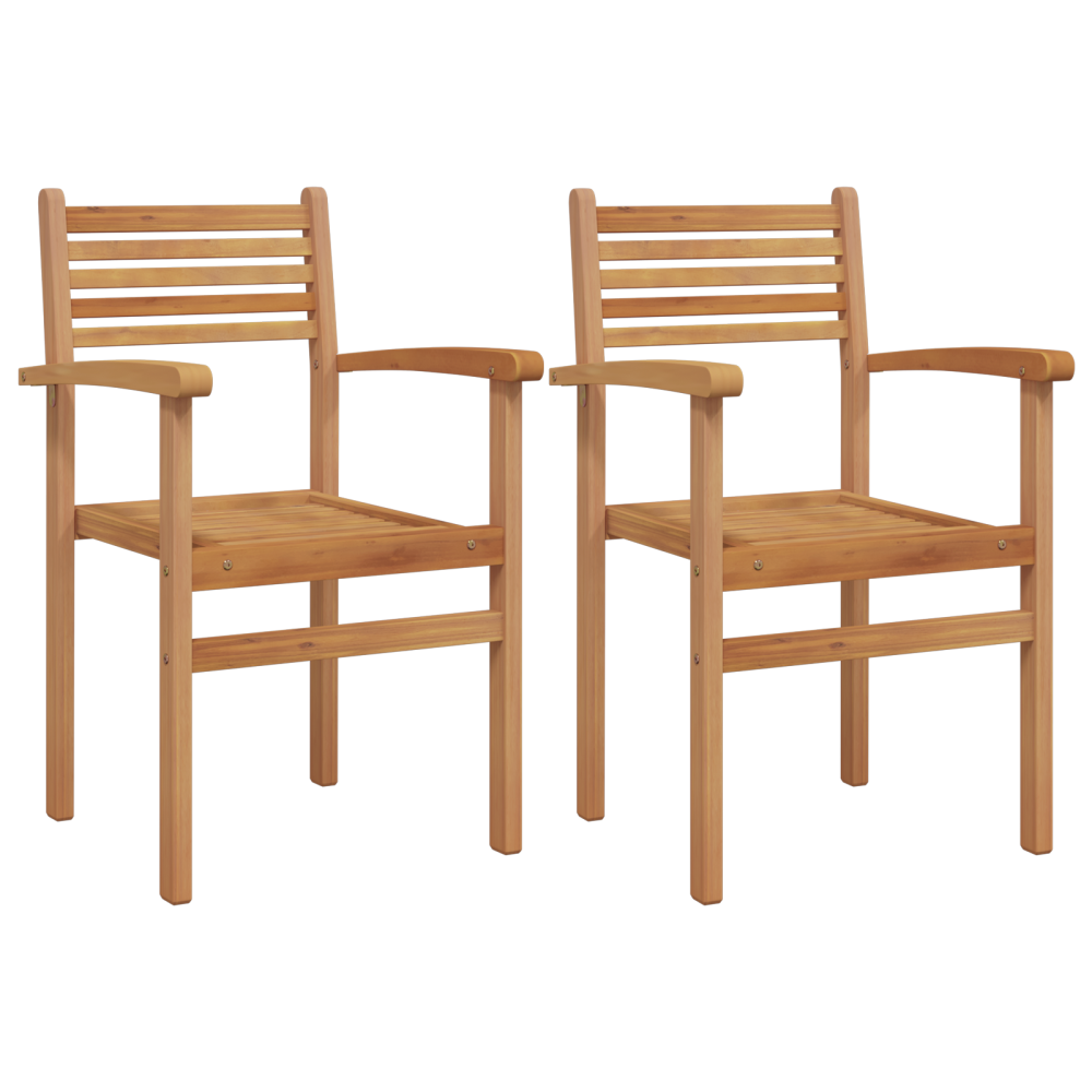 Produktbild för Stol 2 pcs Brun 56 x 55 x 90.5 cm Massivt teakträ