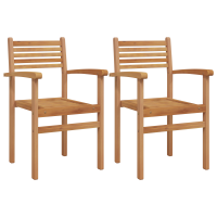 Produktbild för Stol 2 pcs Brun 56 x 55 x 90.5 cm Massivt teakträ