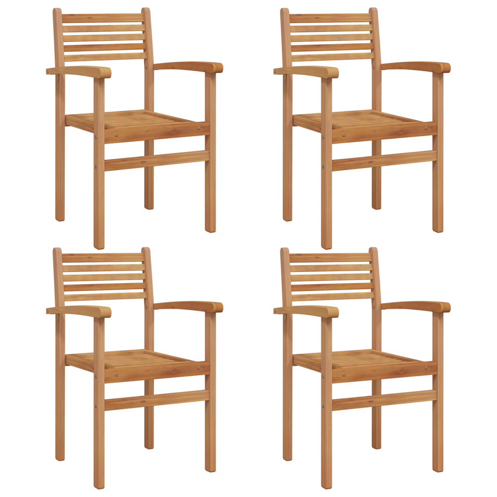 Produktbild för Stol 4 pcs Brun 56 x 55 x 90.5 cm Massivt teakträ