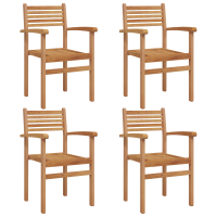 Produktbild för Stol 4 pcs Brun 56 x 55 x 90.5 cm Massivt teakträ