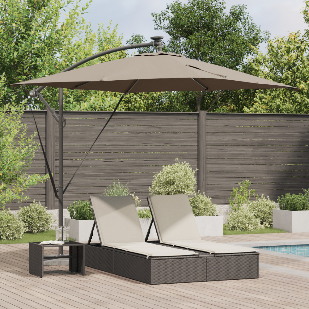 Produktbild för Parasoll Taupe 249 x 249 x 250 cm Polyester och aluminium