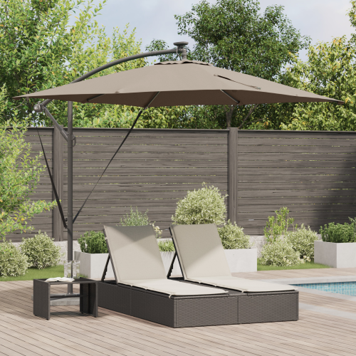 vidaXL Parasoll Taupe 249 x 249 x 250 cm Polyester och aluminium
