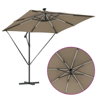 Produktbild för Parasoll Taupe 249 x 249 x 250 cm Polyester och aluminium