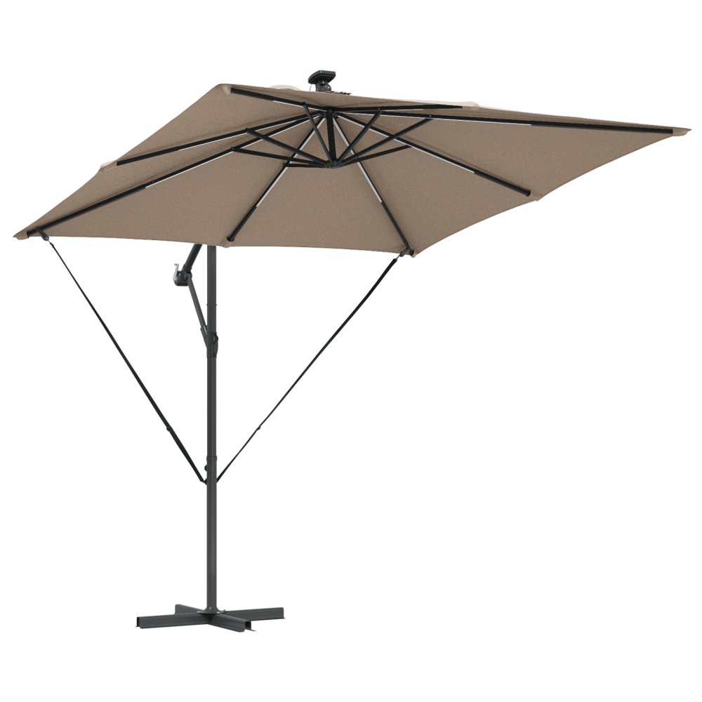 Produktbild för Parasoll Taupe 249 x 249 x 250 cm Polyester och aluminium