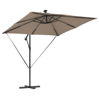 Produktbild för Parasoll Taupe 249 x 249 x 250 cm Polyester och aluminium