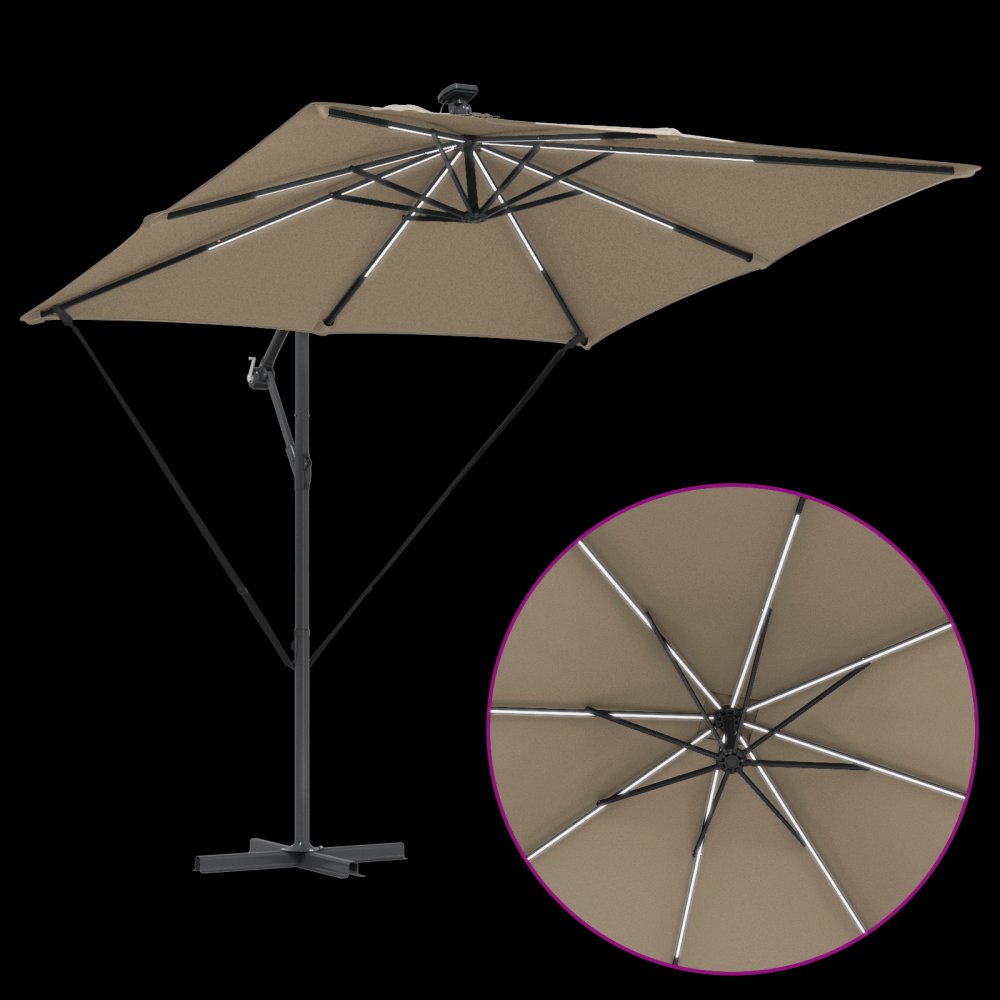Produktbild för Parasoll Taupe 249 x 249 x 250 cm Polyester och aluminium