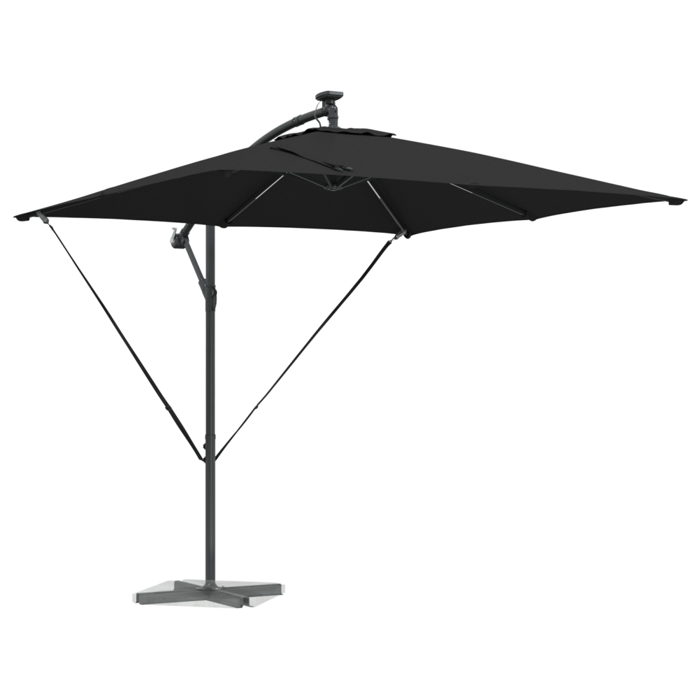 Produktbild för Parasoll Svart 249 x 249 x 250 cm Polyester och aluminium