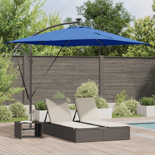 vidaXL Parasoll 249 x 249 x 250 cm Polyester och aluminium Azurblå