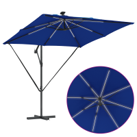 Produktbild för Parasoll 249 x 249 x 250 cm Polyester och aluminium Azurblå