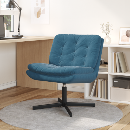 vidaXL Svängbar Avkopplingsstol Blå 63 x 75 x 76 cm Sammet