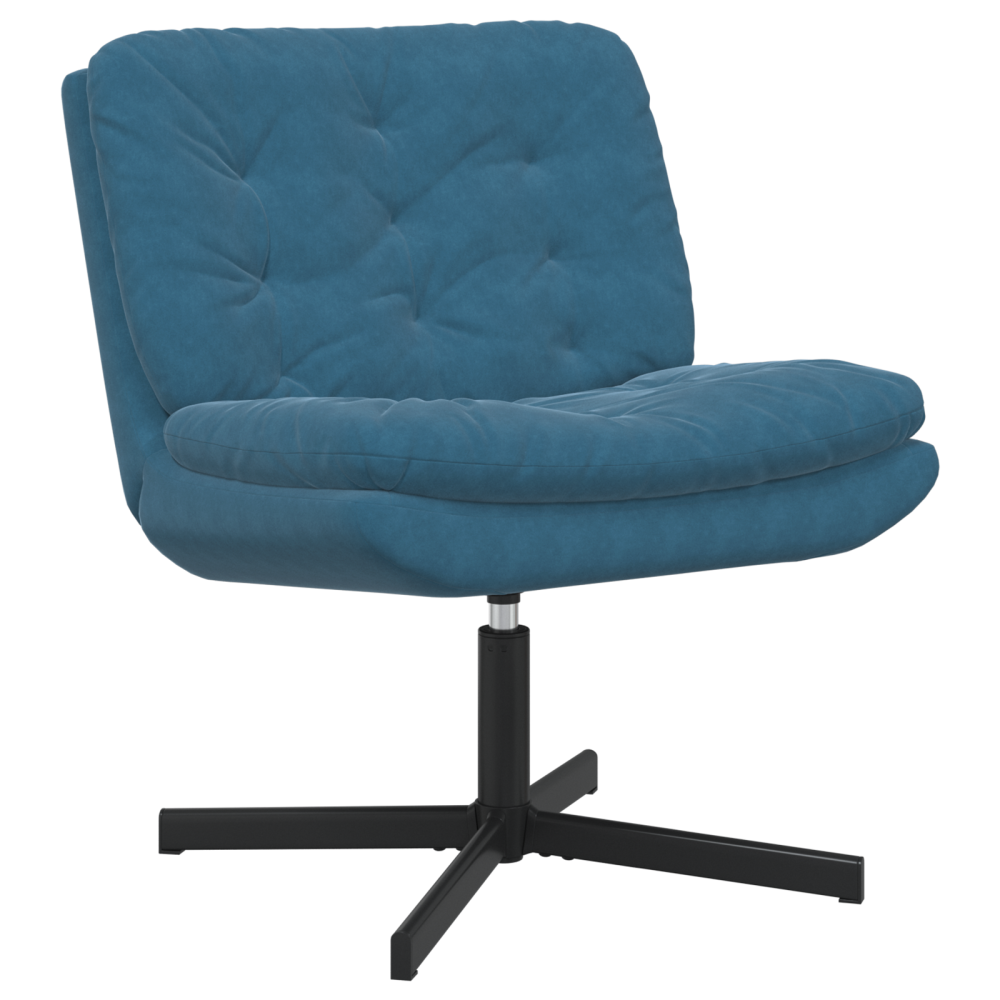 Produktbild för Svängbar Avkopplingsstol Blå 63 x 75 x 76 cm Sammet