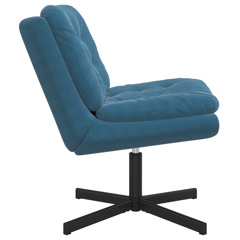Produktbild för Svängbar Avkopplingsstol Blå 63 x 75 x 76 cm Sammet