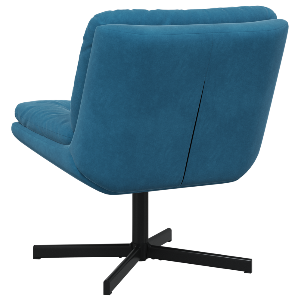 Produktbild för Svängbar Avkopplingsstol Blå 63 x 75 x 76 cm Sammet