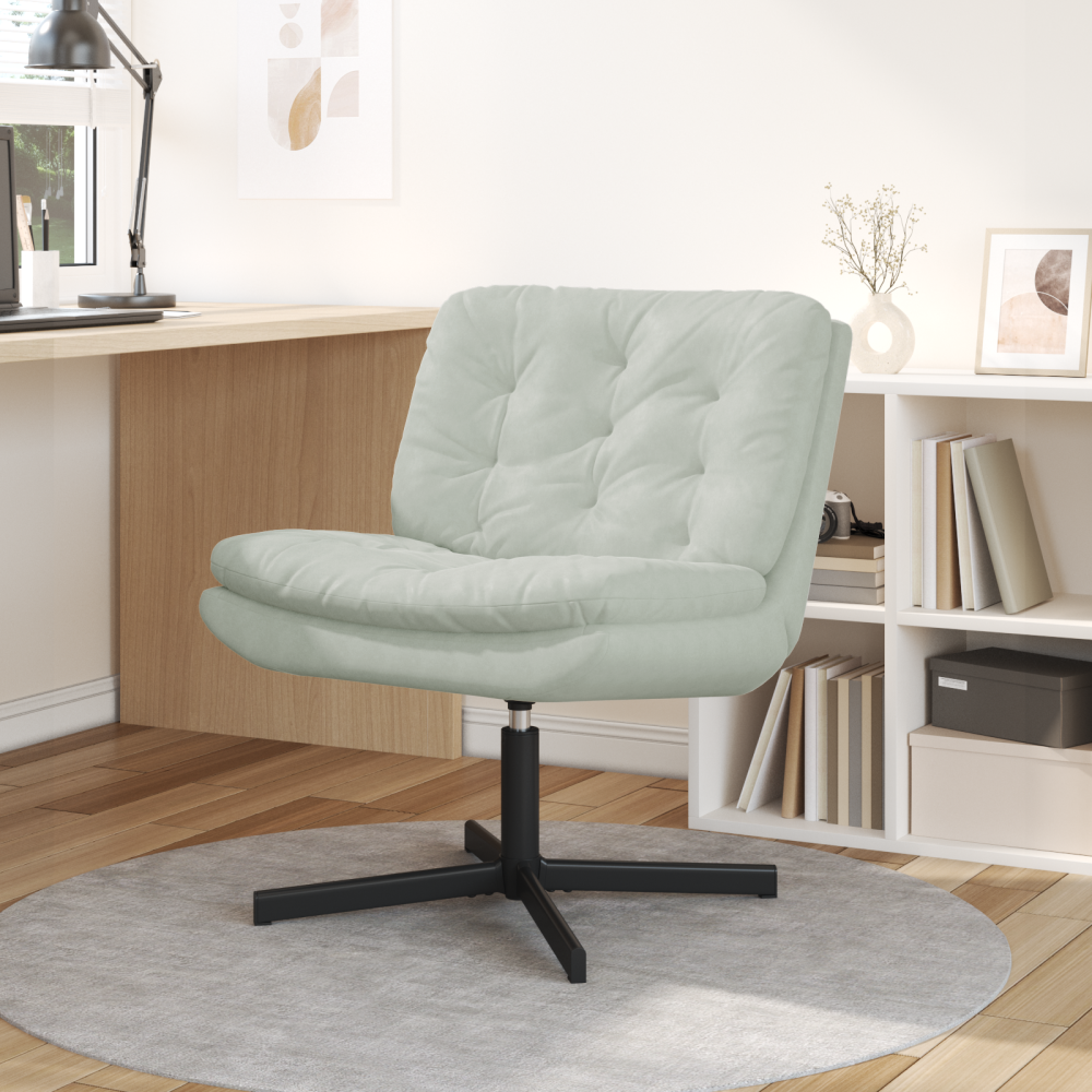 Produktbild för Svängbar Avkopplingsstol Ljusgrå 63 x 75 x 76 cm Sammet