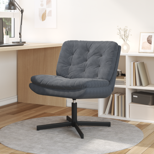 vidaXL Svängbar Avkopplingsstol Mörkgrå 63 x 75 x 76 cm Sammet