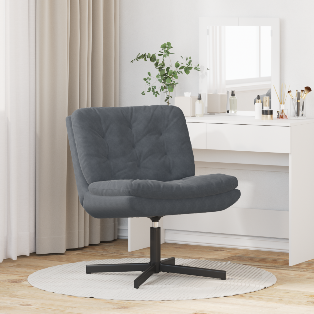 Produktbild för Svängbar Avkopplingsstol Mörkgrå 63 x 75 x 76 cm Sammet