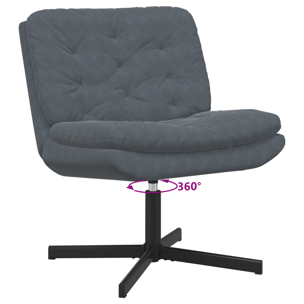 Produktbild för Svängbar Avkopplingsstol Mörkgrå 63 x 75 x 76 cm Sammet