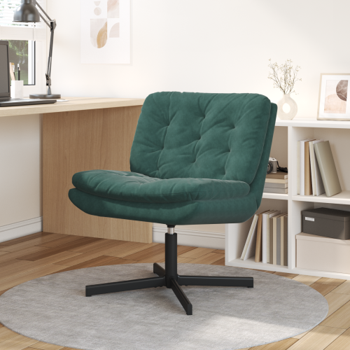 vidaXL Svängbar Avkopplingsstol Mörkgrön 63 x 75 x 76 cm Sammet
