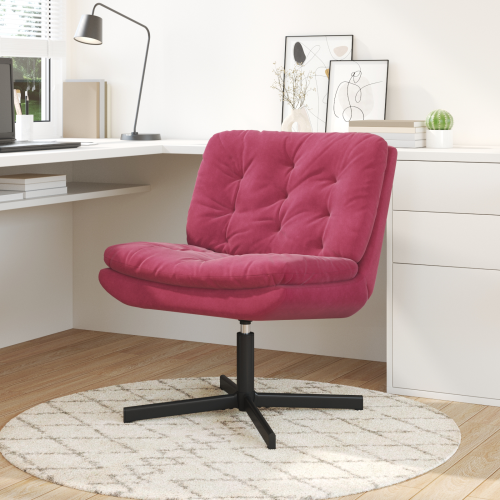 Produktbild för Svängbar Avkopplingsstol Vinröd 63 x 75 x 76 cm Sammet