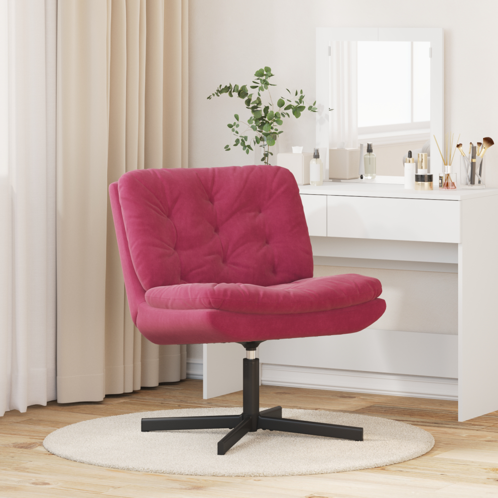 Produktbild för Svängbar Avkopplingsstol Vinröd 63 x 75 x 76 cm Sammet