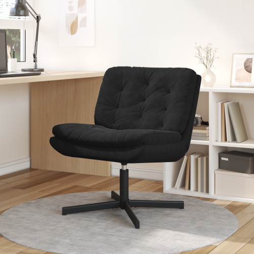 vidaXL Svängbar Avkopplingsstol Svart 63 x 75 x 76 cm Sammet