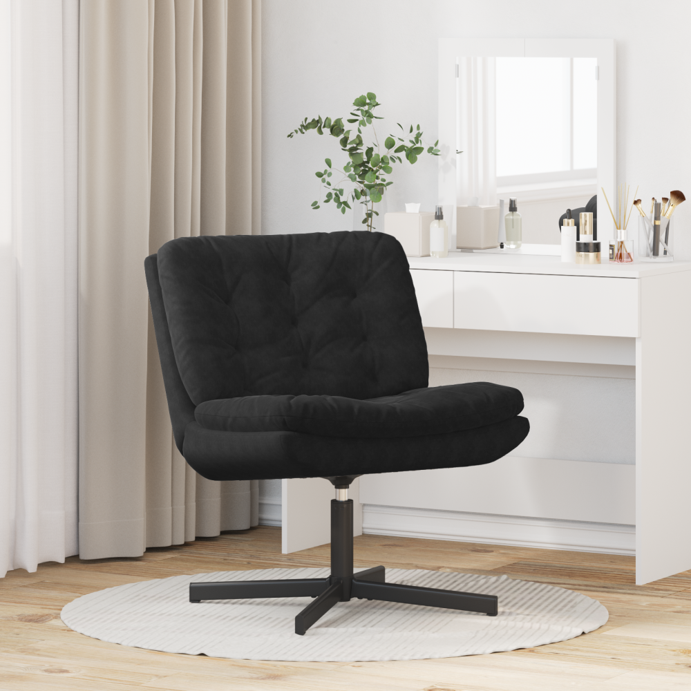 Produktbild för Svängbar Avkopplingsstol Svart 63 x 75 x 76 cm Sammet