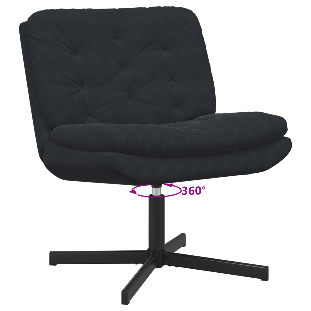 Produktbild för Svängbar Avkopplingsstol Svart 63 x 75 x 76 cm Sammet