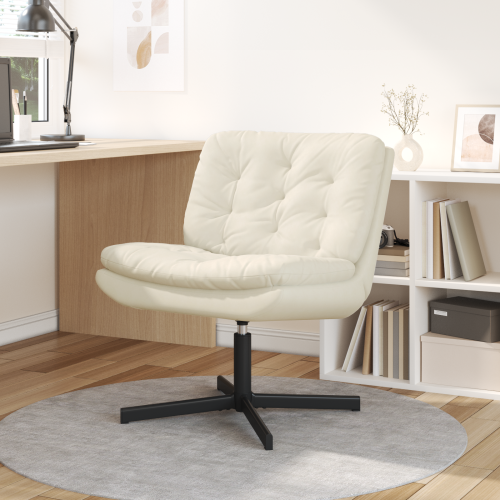 vidaXL Svängbar Avkopplingsstol Kräm 63 x 75 x 76 cm Sammet