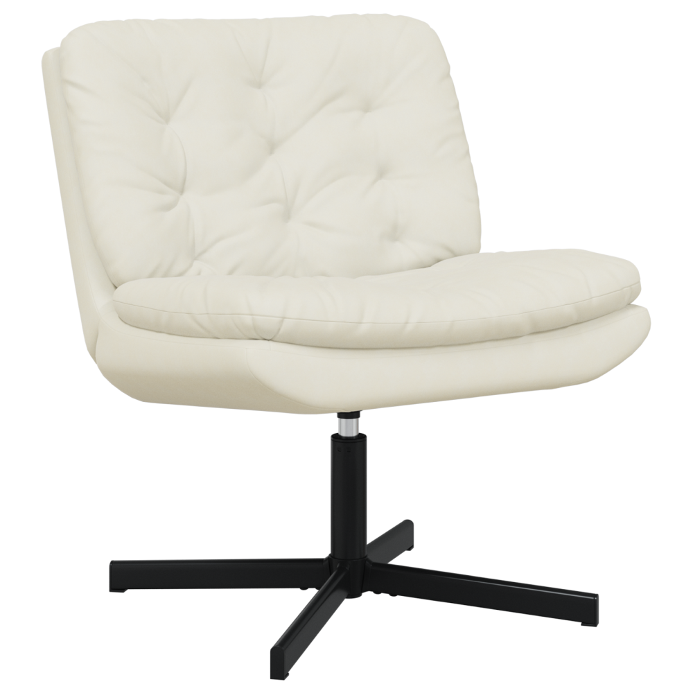 Produktbild för Svängbar Avkopplingsstol Kräm 63 x 75 x 76 cm Sammet