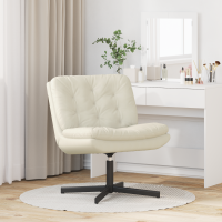 Produktbild för Svängbar Avkopplingsstol Kräm 63 x 75 x 76 cm Sammet