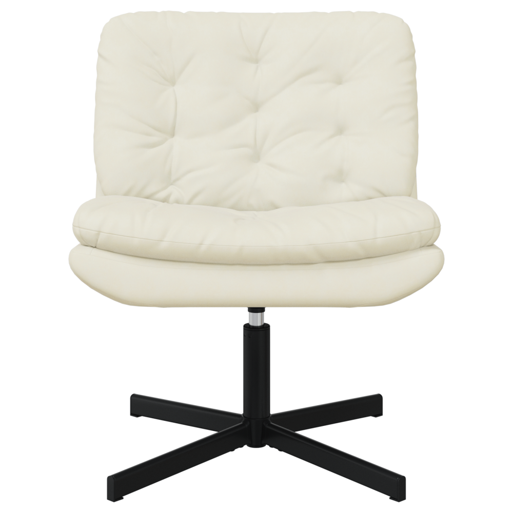 Produktbild för Svängbar Avkopplingsstol Kräm 63 x 75 x 76 cm Sammet