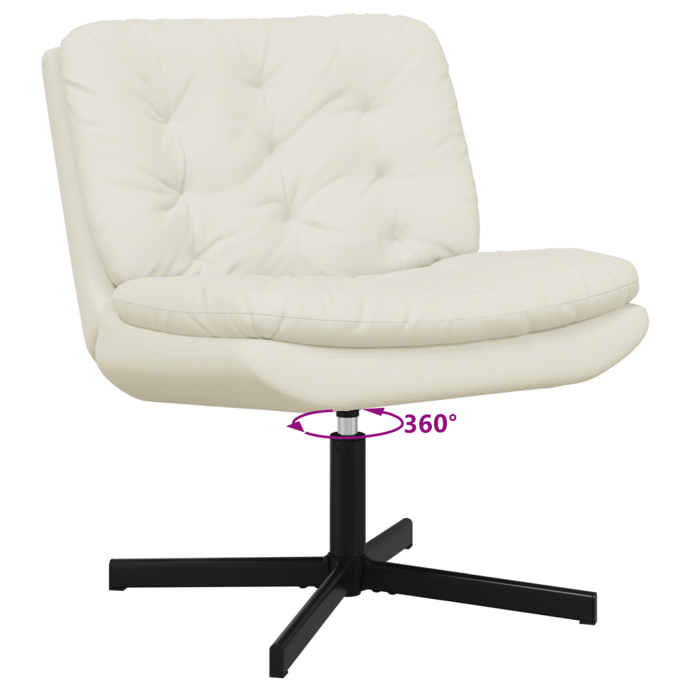 Produktbild för Svängbar Avkopplingsstol Kräm 63 x 75 x 76 cm Sammet
