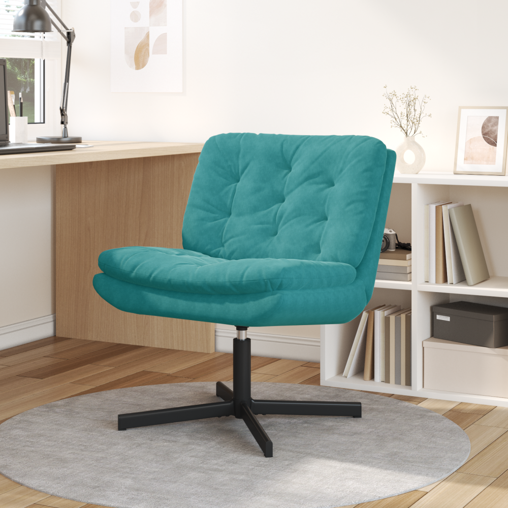 Produktbild för Svängbar Avkopplingsstol Turkos 63 x 75 x 76 cm Sammet
