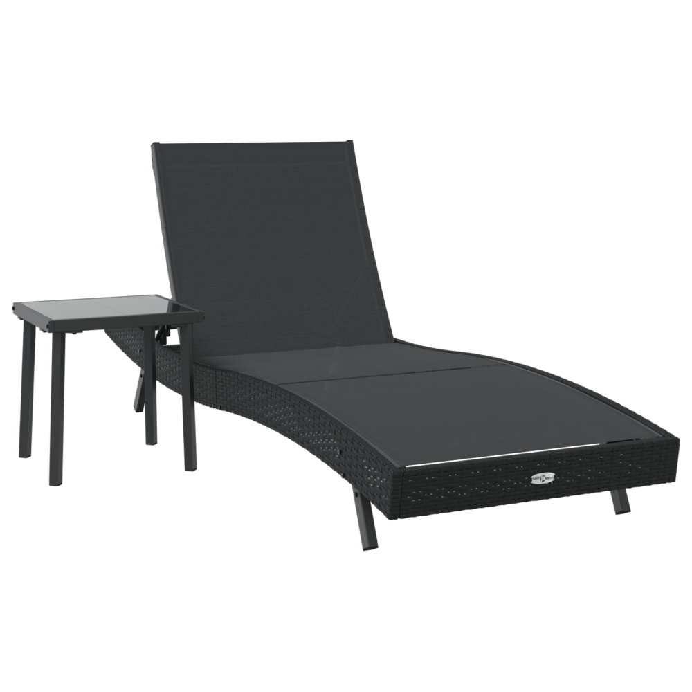 Produktbild för Solstol 2 pcs Svart konstrotting