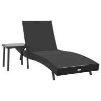 Produktbild för Solstol 2 pcs Svart konstrotting