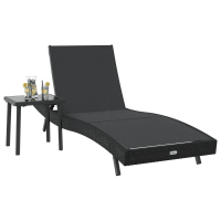 Produktbild för Solstol 2 pcs Svart konstrotting
