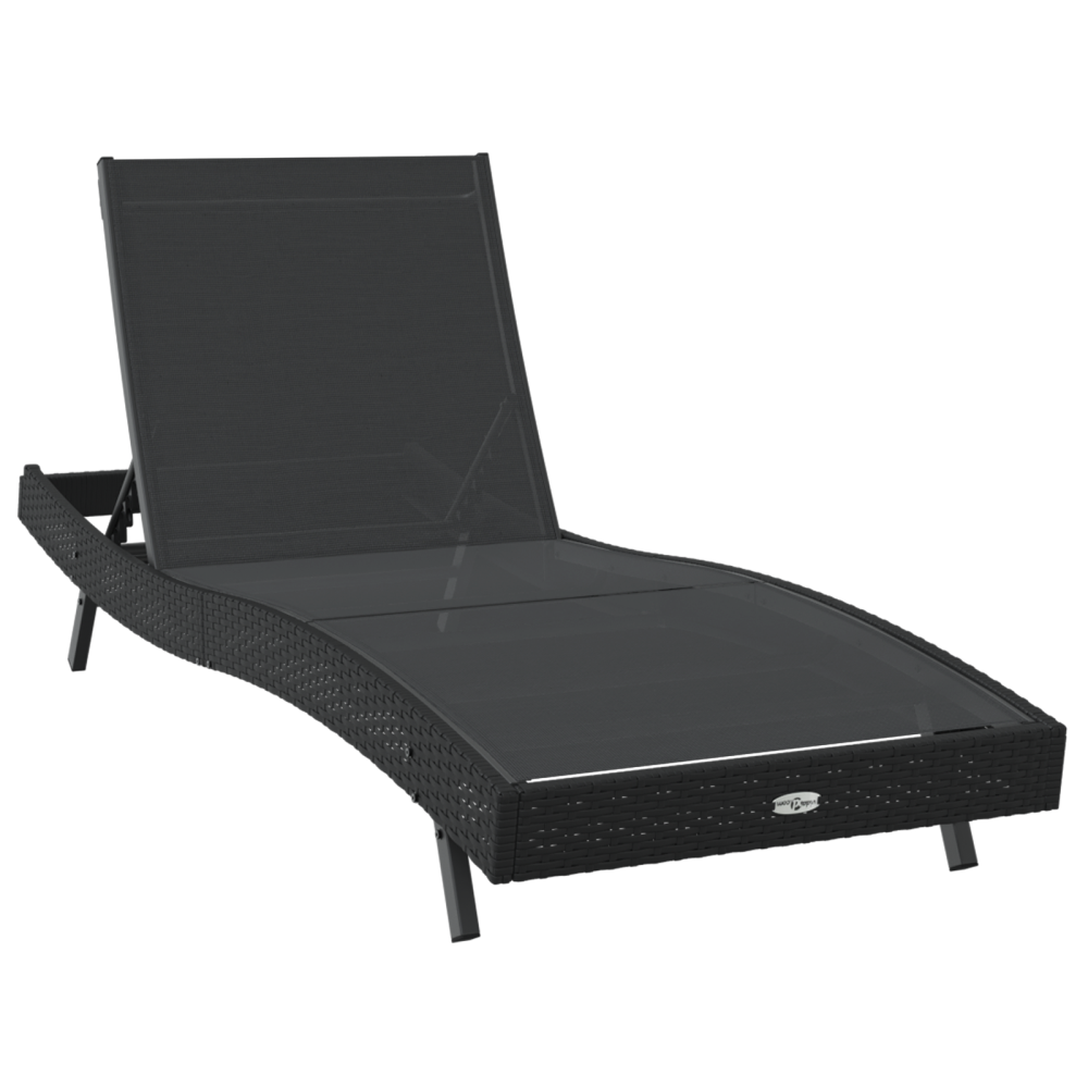 Produktbild för Solstol 2 pcs Svart konstrotting