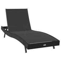 Produktbild för Solstol 2 pcs Svart konstrotting