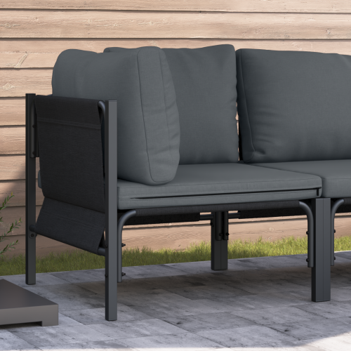 vidaXL Utomhus Möbler med kudde Antracit 80 x 80 x 71 cm Stål
